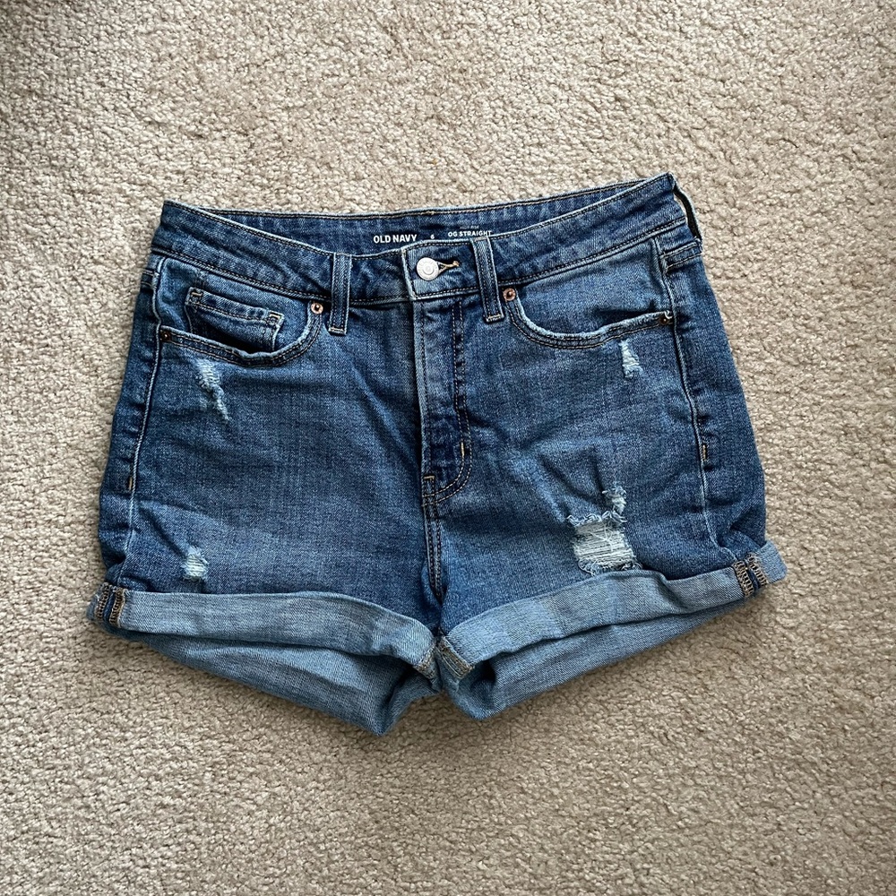 Old Navy OG Straight High Rise Denim Shorts Size 6 - Picture 2 of 6